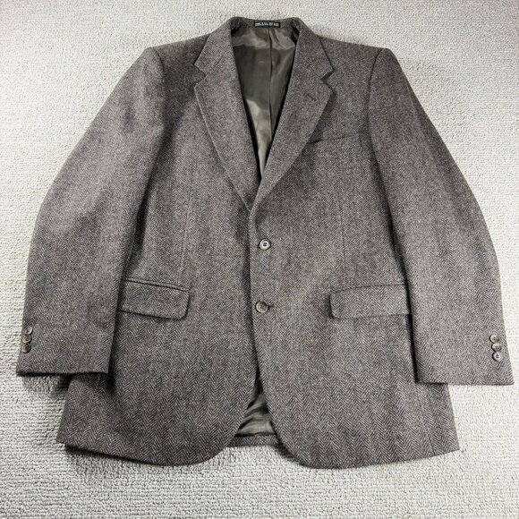 Towncraft Other - VTG Tweed Herringbone 100% Shetland Wool Blazer Sport Coat Brown Men’s Size 44L